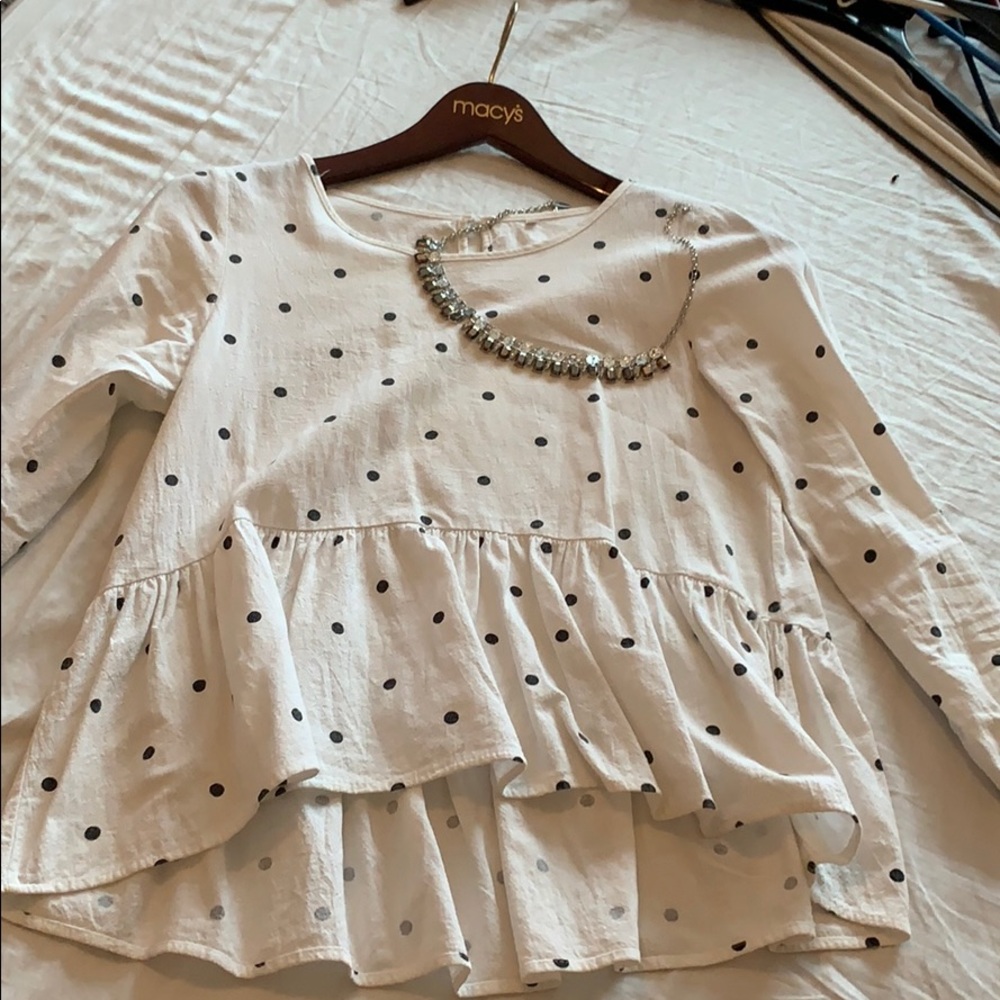 Peplum low high blouse